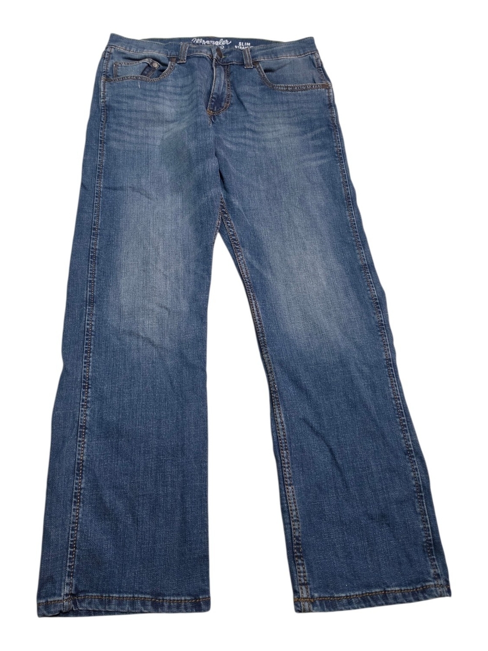 Wrangler Retro Slim Straight Leg Jeans Mens 32x30 Blue Medium Wash Stretch